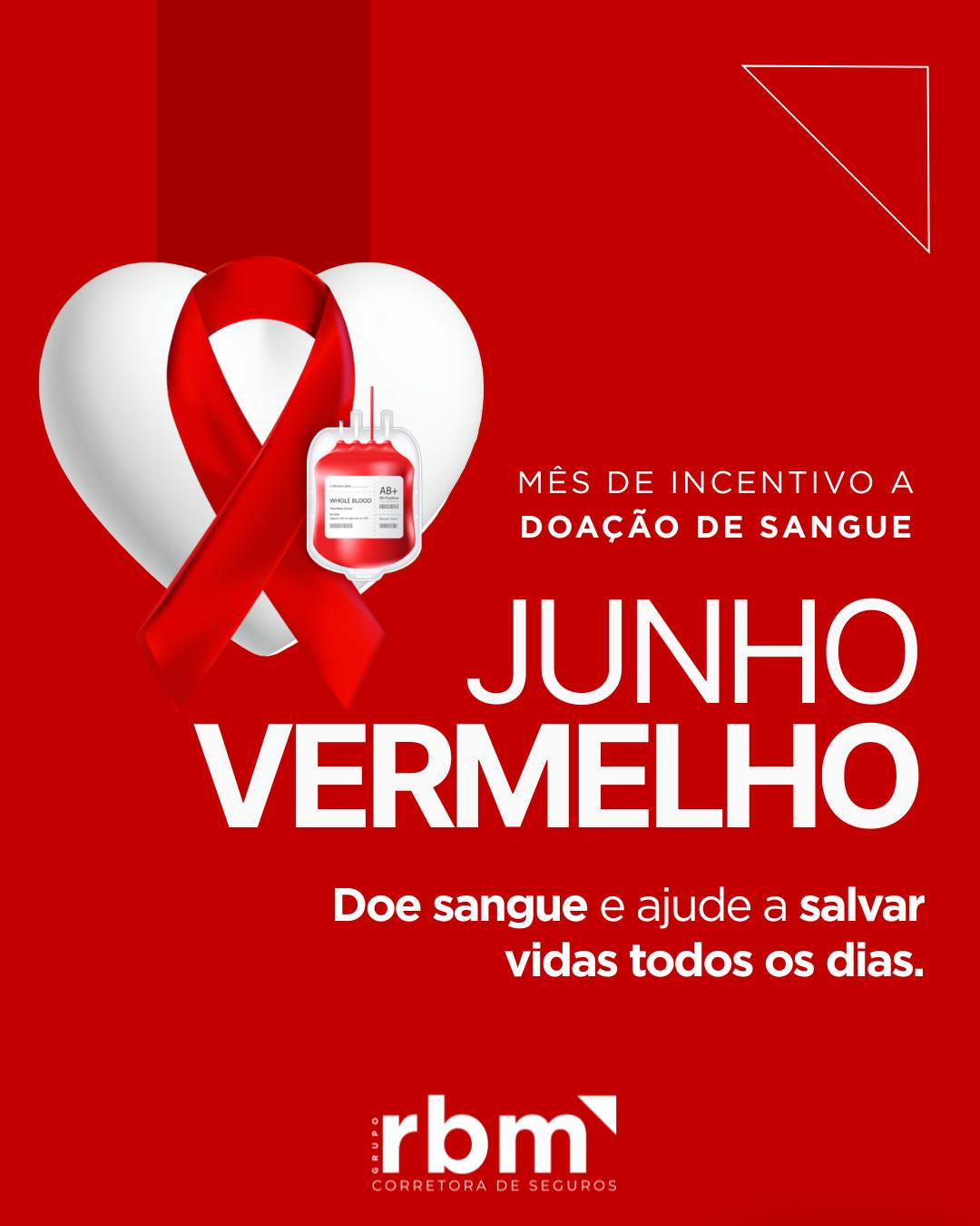 Sua doação pode salvar vidas!❤️

No Junho Vermelho, reforçamos a importância da solidariedade e do cuidado com o próximo.

#JunhoVermelho #DoeSangue #Solidariedade #RBMSeguros