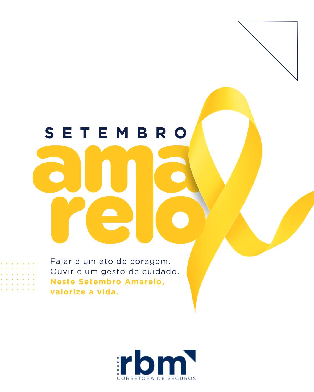 Setembro Amarelo é um convite à escuta, ao acolhimento e à valorização da vida.

Cuidar também é estar presente, ouvir sem julgamentos e reconhecer quando alguém precisa de apoio. Pequenos gestos podem fazer a diferença.

Neste Setembro Amarelo, reforçamos a importância de falar, ouvir e cuidar. 💛

#SetembroAmarelo #ValorizaçãoDaVida #RBM #Cuidado #SaúdeEmocional #seguros