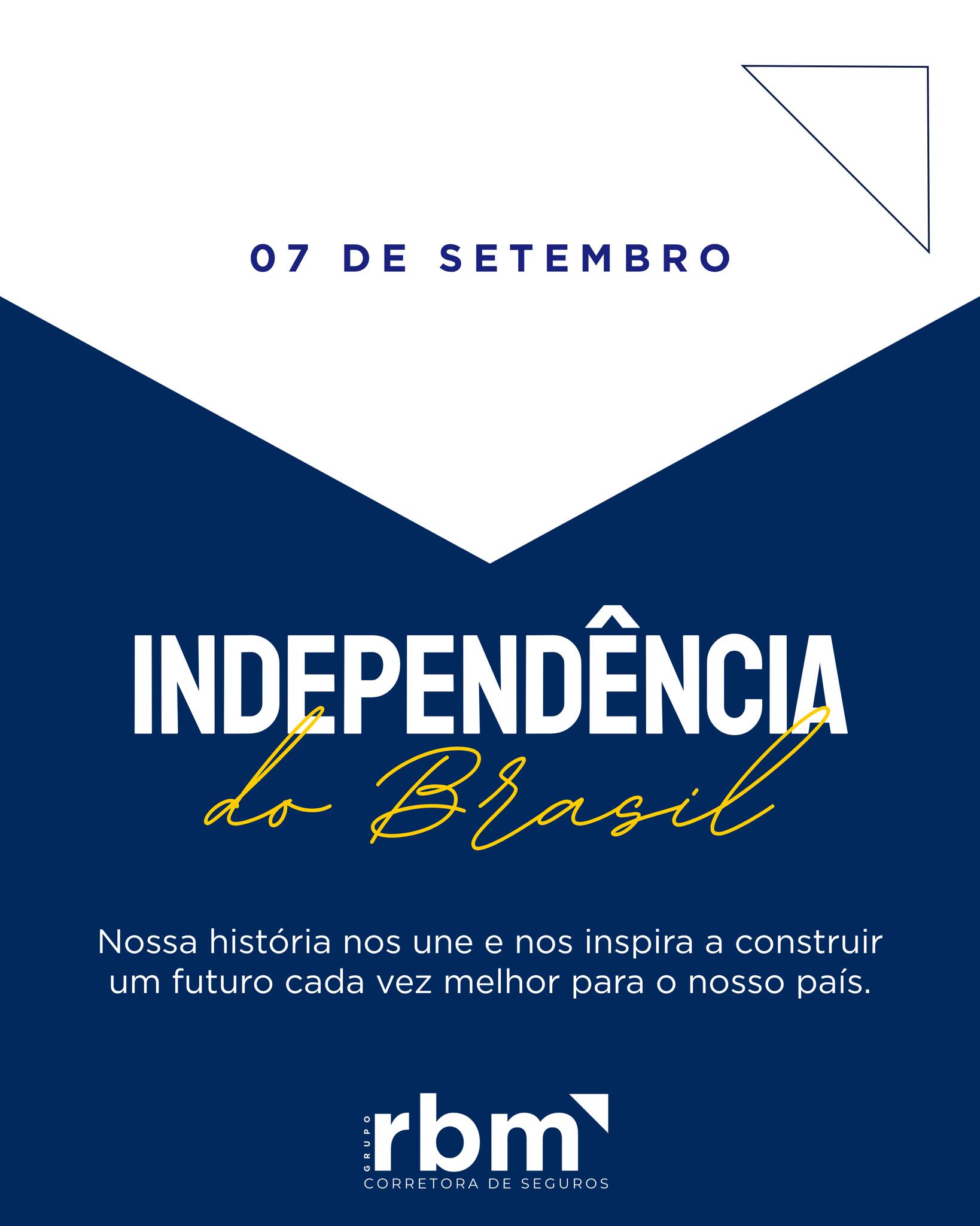 Celebramos a nossa história e tudo o que ela representa, mas também o compromisso de continuar construindo um Brasil com mais oportunidades, crescimento e novos caminhos.

Que nunca nos falte coragem para seguir em frente e transformar o futuro. 💙💛

#IndependênciaDoBrasil #7DeSetembro #Brasil #RBM #CorretoraDeSeguros #Seguros